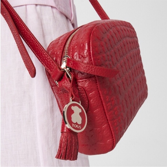 Tous Handbags - 🐦‍🔥 {PRICE FIRM} TOUS Red Leather Sherton Crossbosy Bag